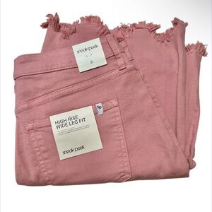 NWT Sneak Peek High Rise Wide Leg Fit Cropped Jeans in Dusty Pink